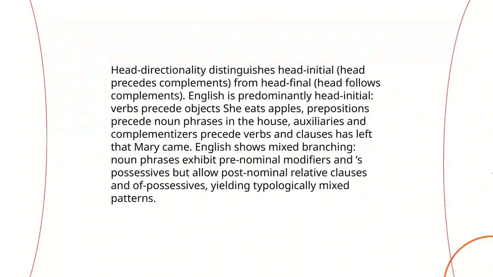 Syntactic typology 4