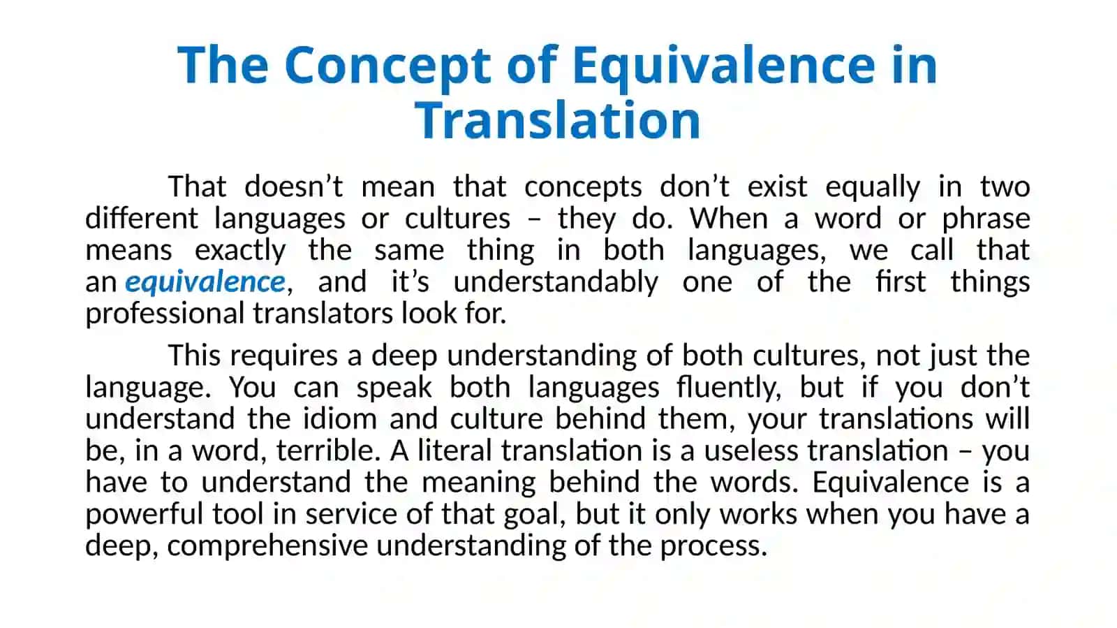LEVELS OF EQUIVALENCE IN TRANSLATION 4
