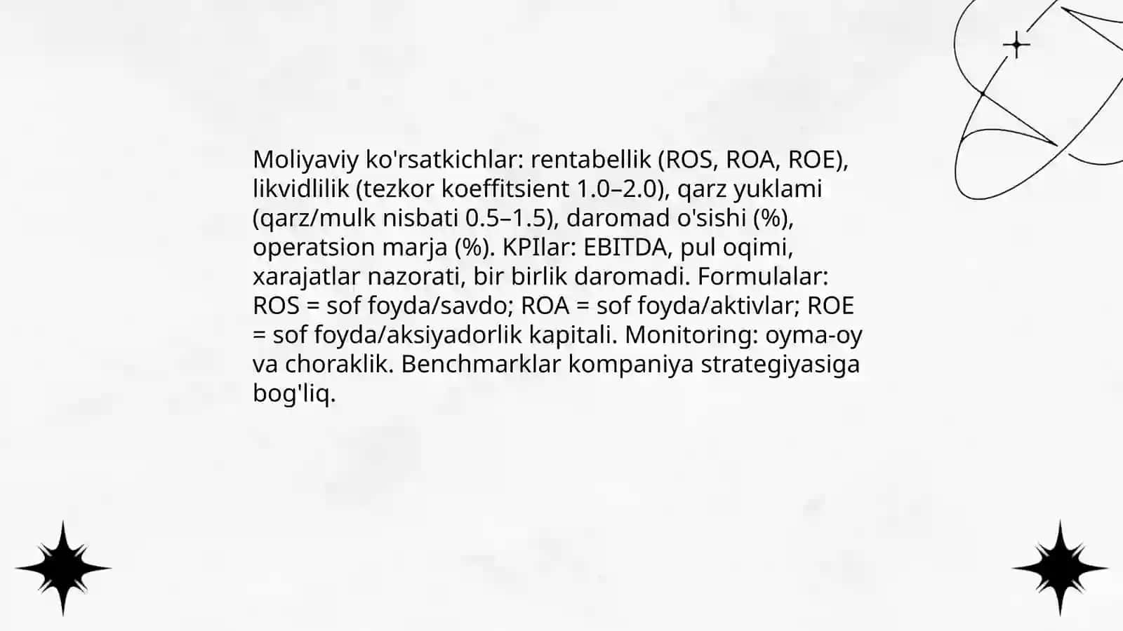 Moliyaviy samaradorlikni boshqarish 4
