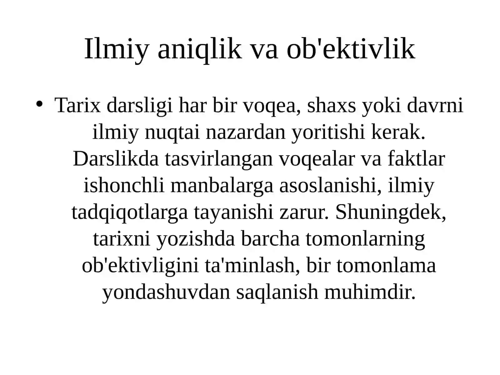 Tarix darsliklari va ularga qo'yiladigan zamonaviy talablar 4
