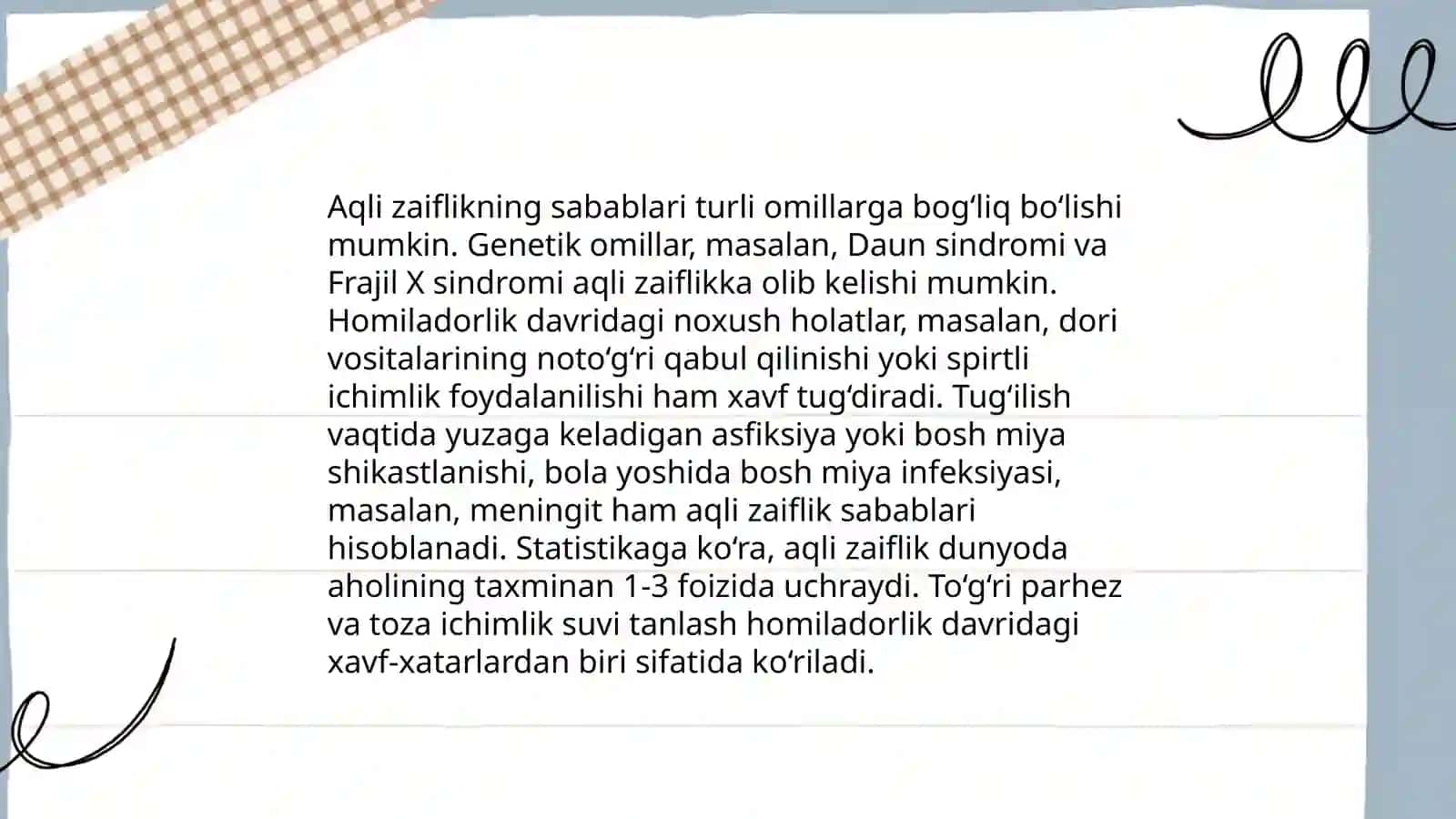 Aqli zaif ya'ni oligofren shaxslar 4