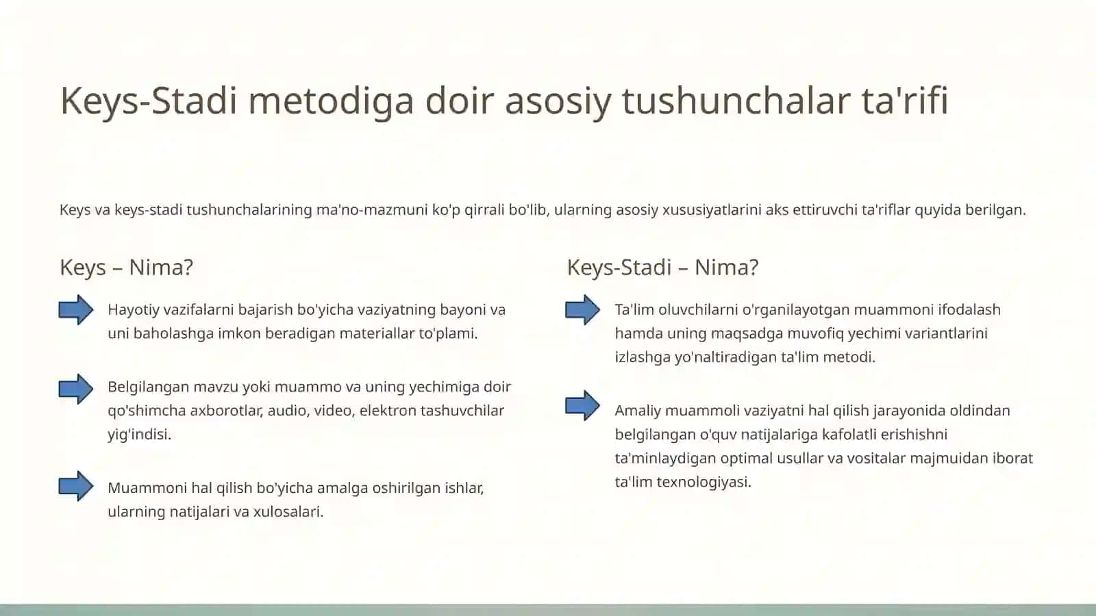 Oliy ta'limda amaliy matematikani Keys-Stadi asosida o'qitish metodikasi 4