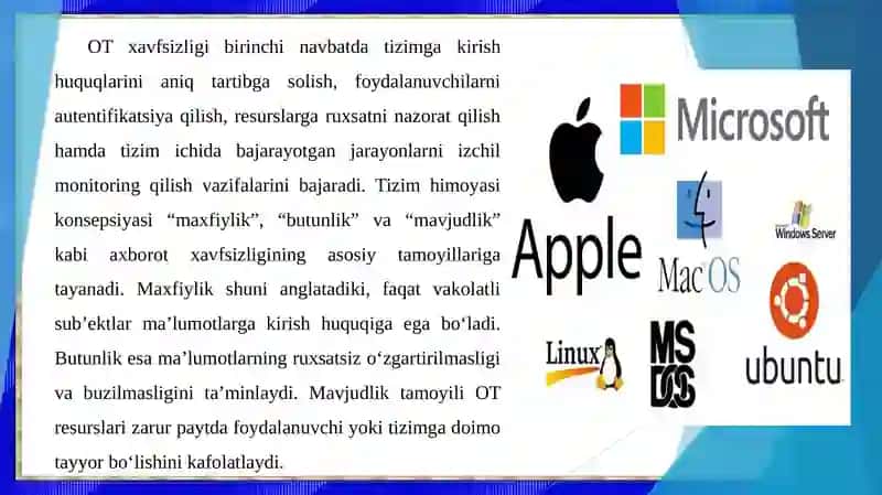 Operatsion tizim xavfsizligi tushunchasi 4