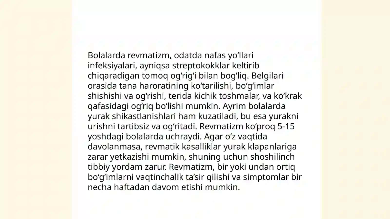 Bolalarda Rezmatizim kasalligi 4