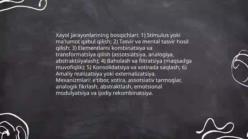 Xayol jarayonlari va xayol turlari 4