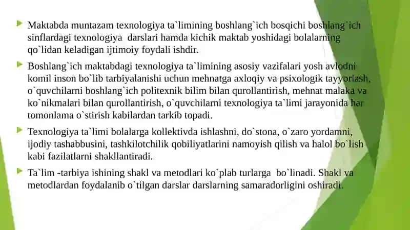 Texnologiyata’limning shakl va usullari 4