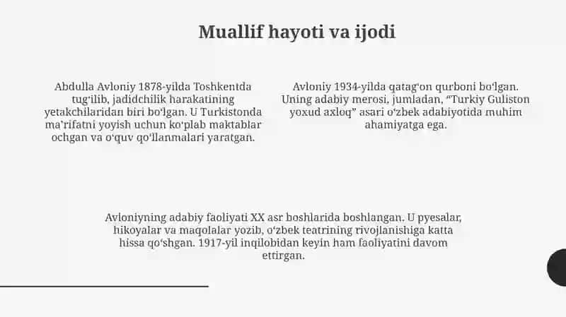 "Turkiy guliston yoxud axloq" matni ustida ishlash 4