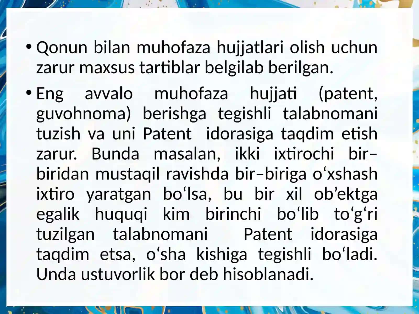 Patent, litsenziya 4