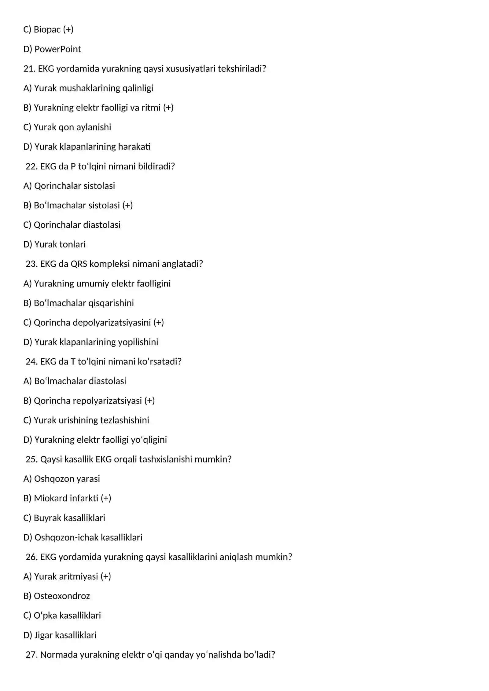 Yurak faoliyatini tekshirish usullari 4