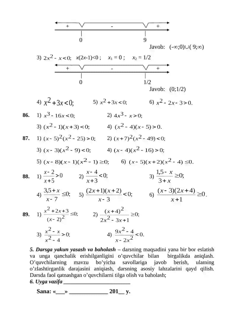 9-sinf algebra konspekt 2-chorak 4