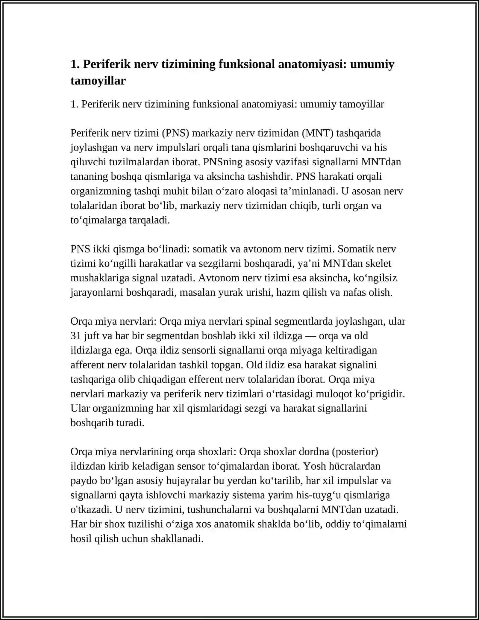 PERIFERIK NERV TIZIMI FUNKSIONAL ANATOMIYASI 4