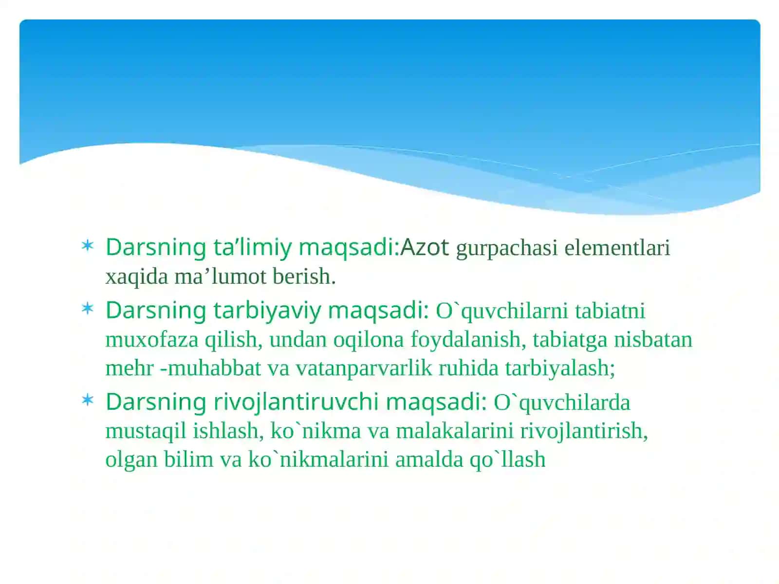 Azot gurpachasi elementlari 4