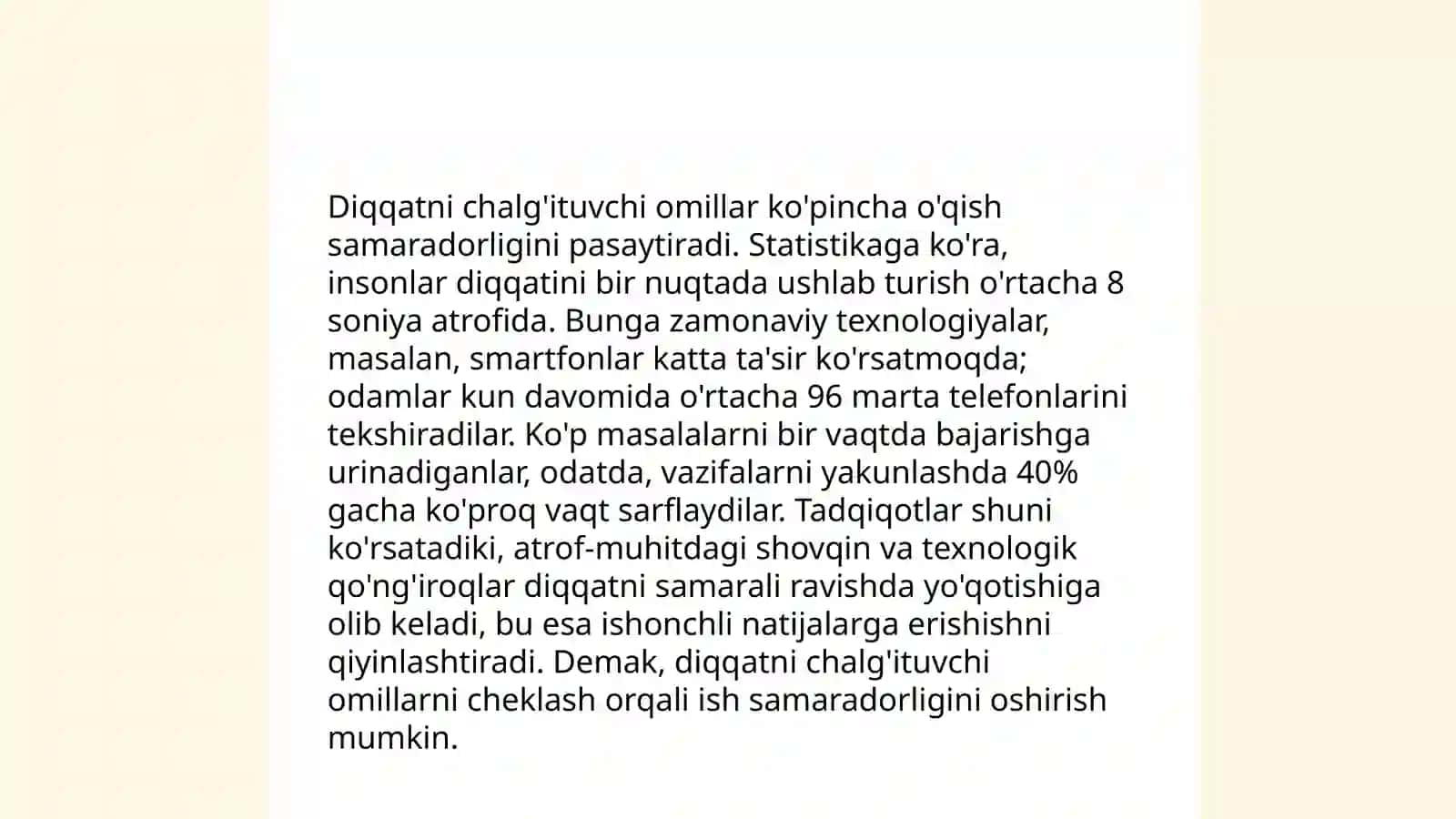 Diqqat Markazini Oshirish Usullari 4