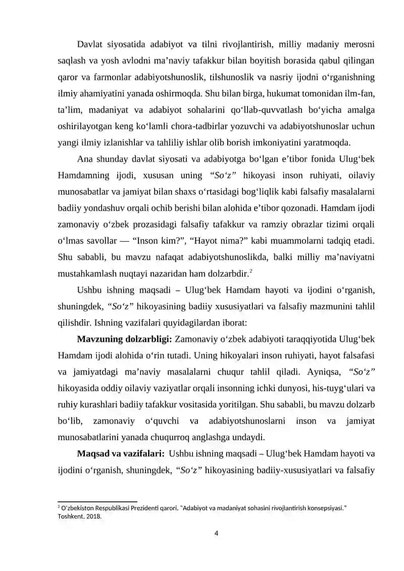 "Soʻz" hikoyasi badiiy tahlili 4