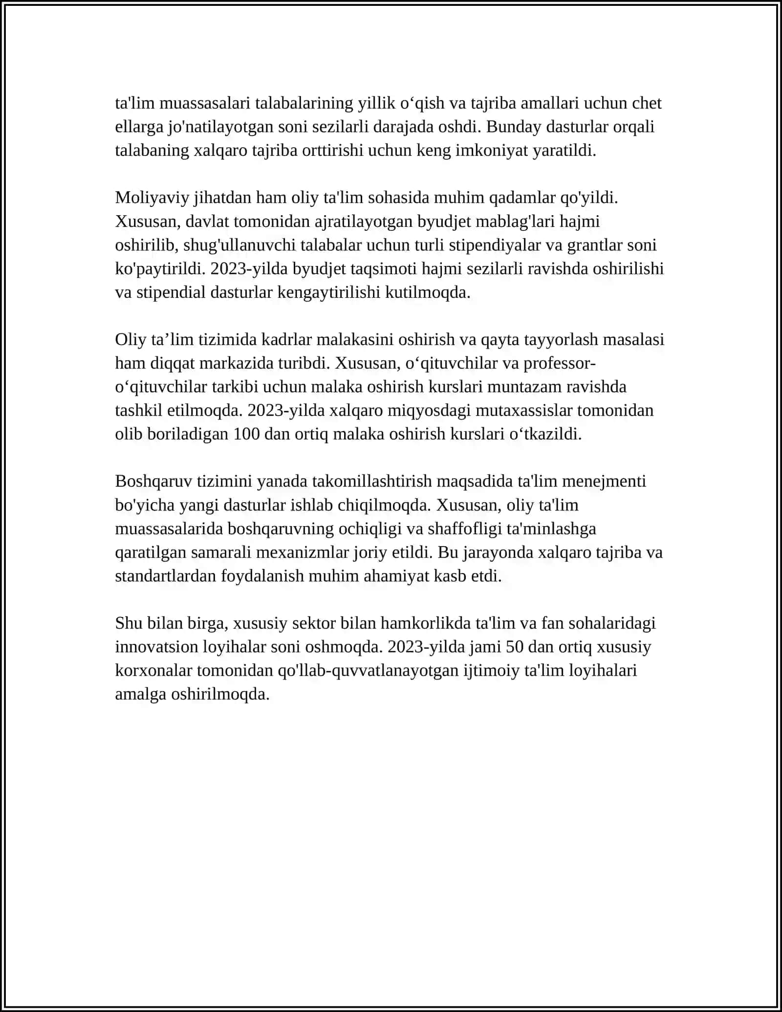 OLIY TALIM TIZIMIDAGI O’ZGARISHLAR ISLOHOTLAR 4