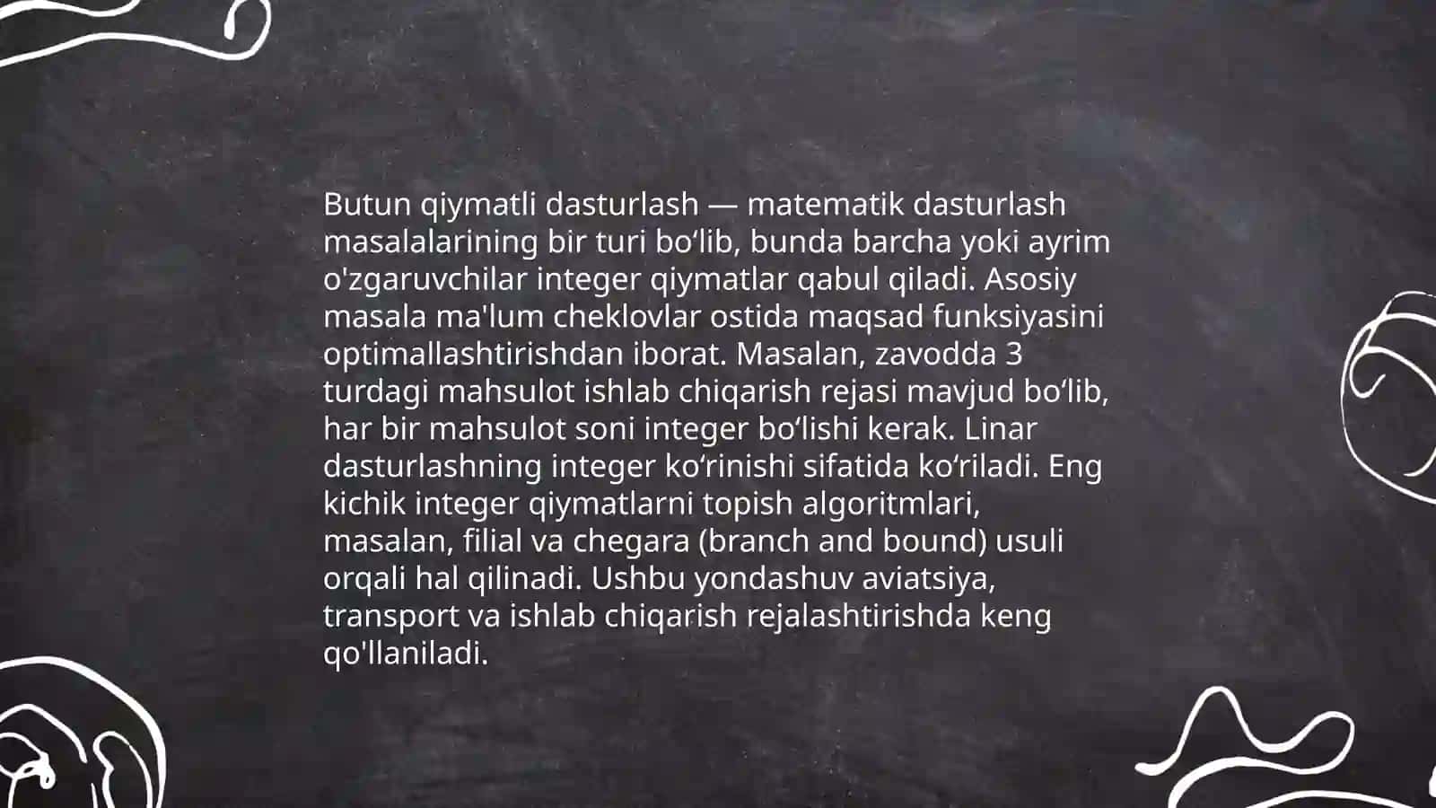 Optimallashtirish masalalari 4