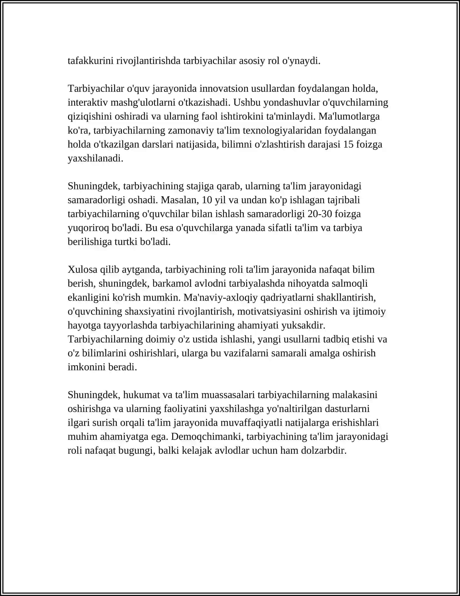 PEDAGOGIK TA'SIRDA TARBIYACHINING FAOLIYATI 4
