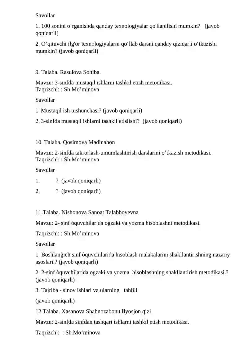 Matematika o’qitish metodikasi 4