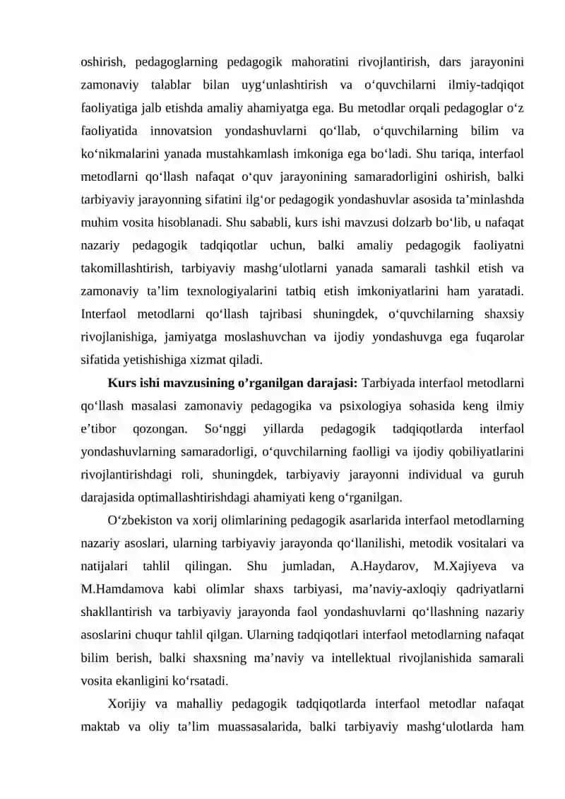 TARBIYADA INTERFAOL MEDOTLARNI QO'LLASH 4