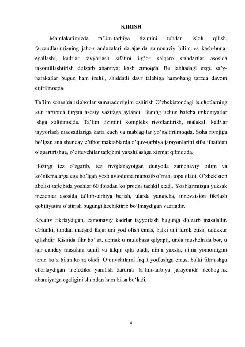 UZLUKSIZ KASBIY RIVOJLANTIRISH KURSI 4