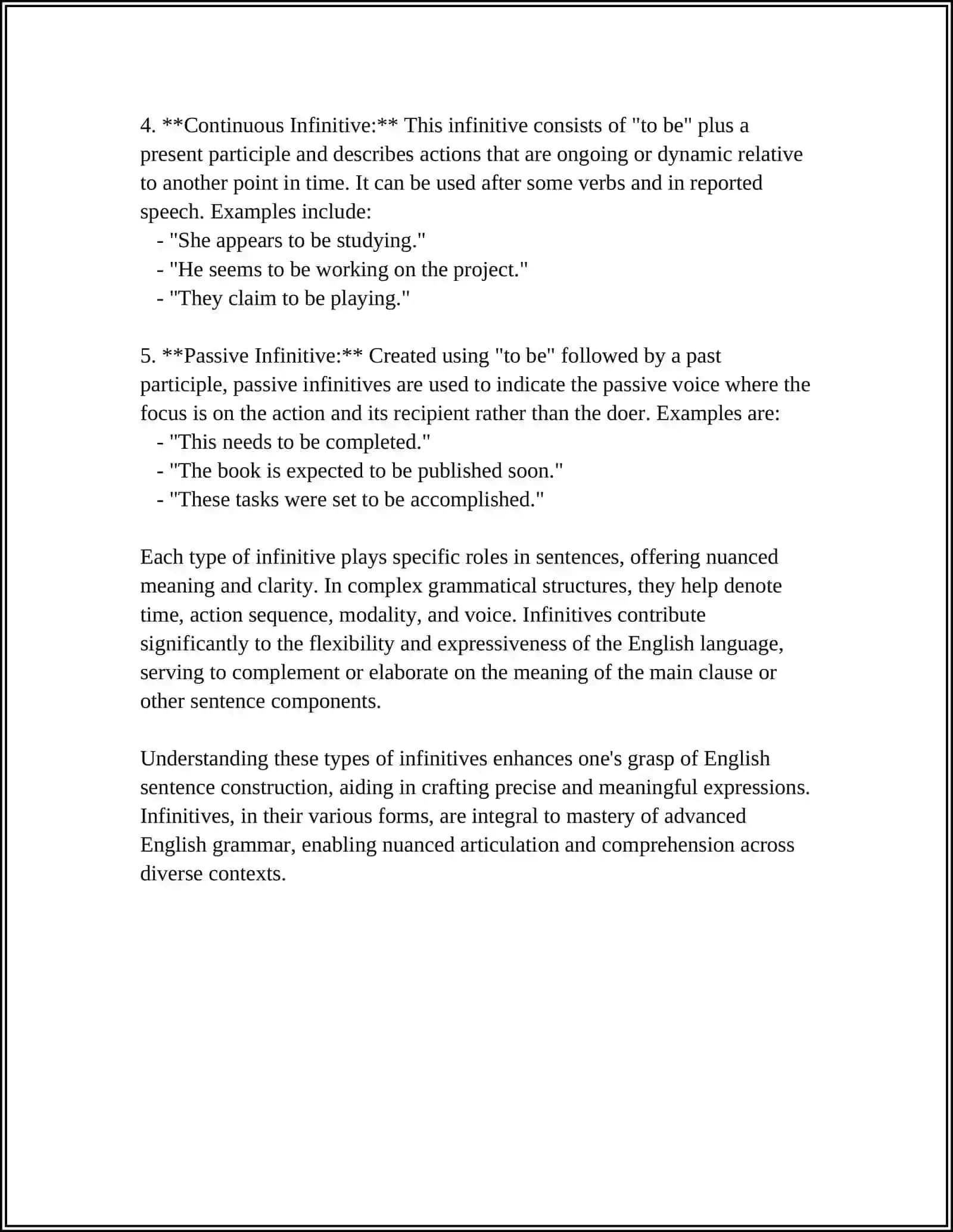 THE USE OF INFINITIVE 4