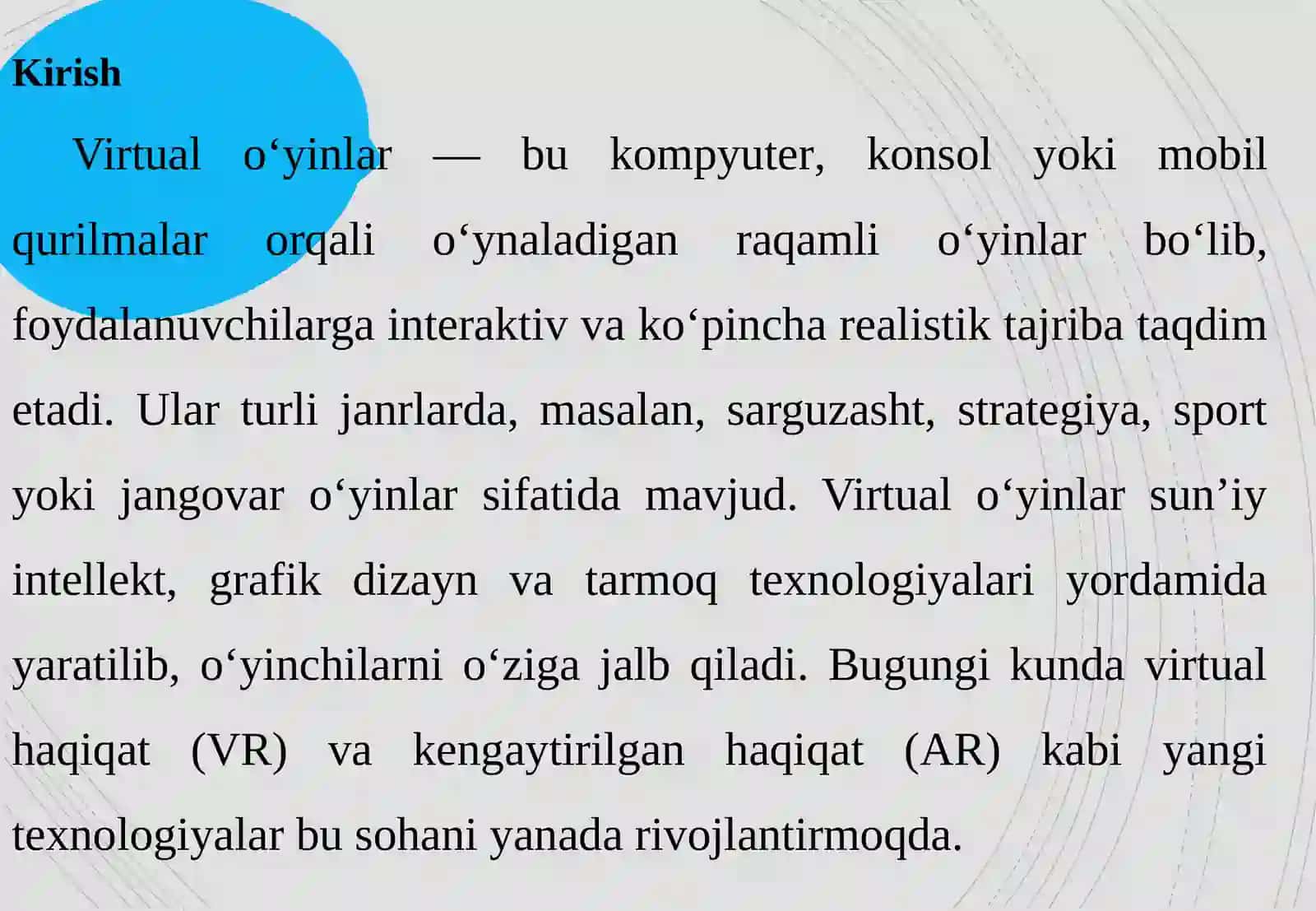 VIRTUAL O’YINLARNING ASORATLARI 4