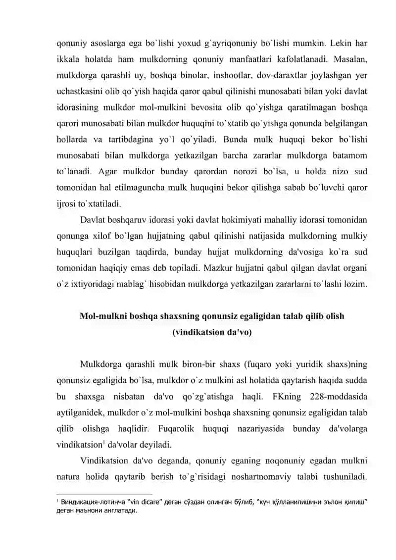 Mulk huquqi va boshqa ashyoviy huquqlarni himoya qilish 4