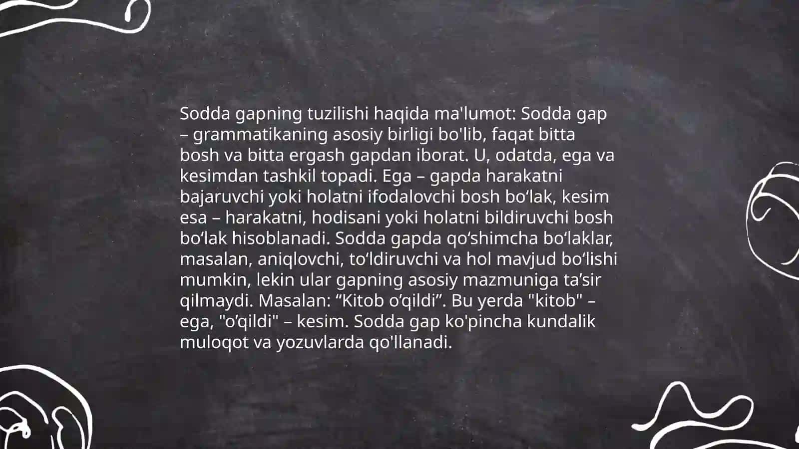 Sodda gapning ta'rifi va tasnifi 4