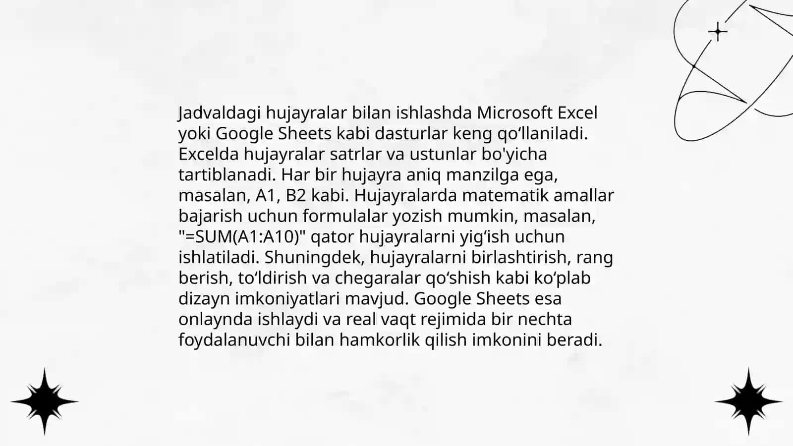 Jadvallarni yaratish asoslari 4