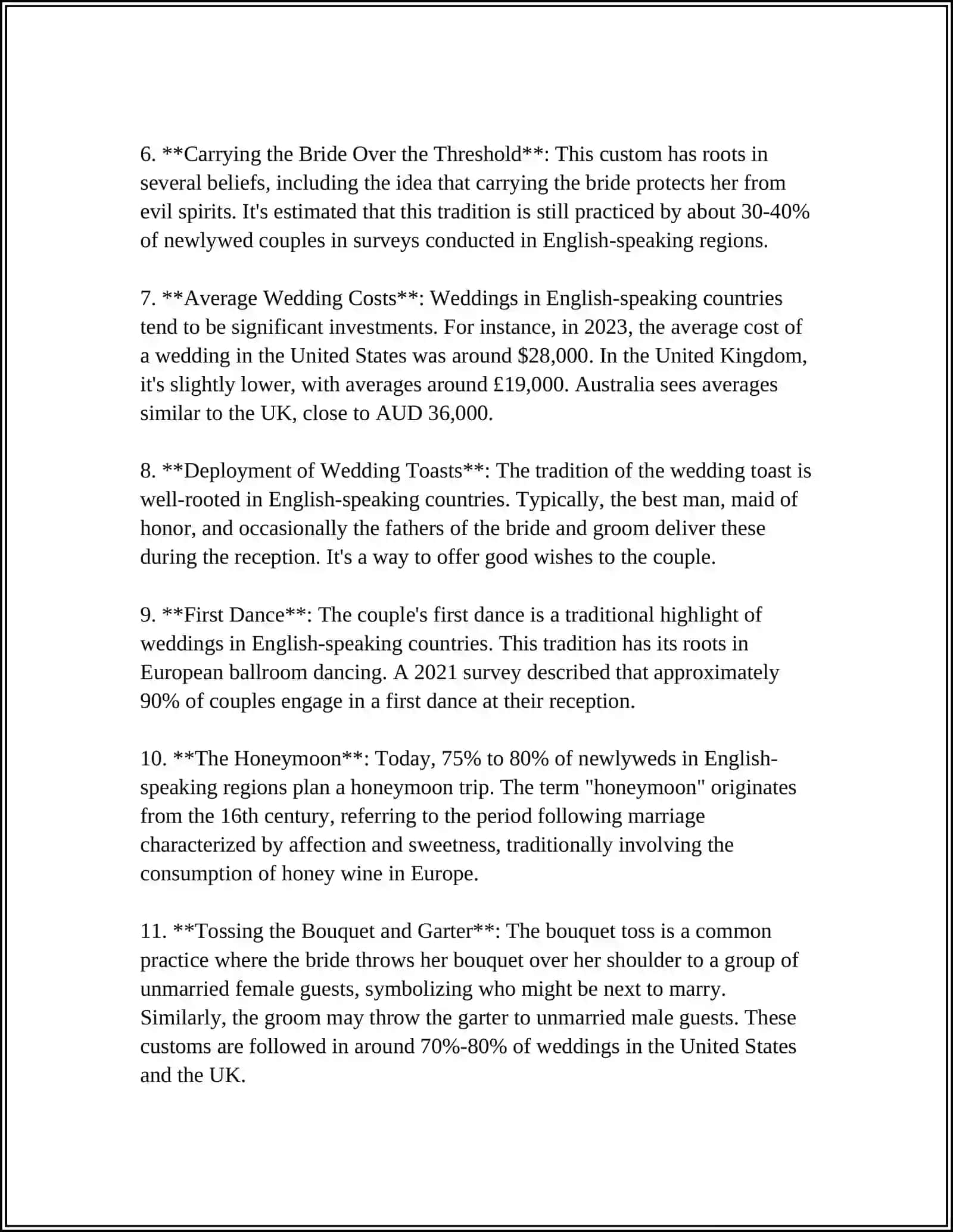 WEDDINGS IN ENGLISH-SPEAKING COUNTRIES 4