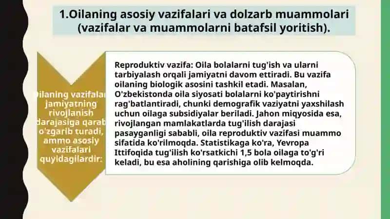 Oilaning vazifalari va muammolari 4