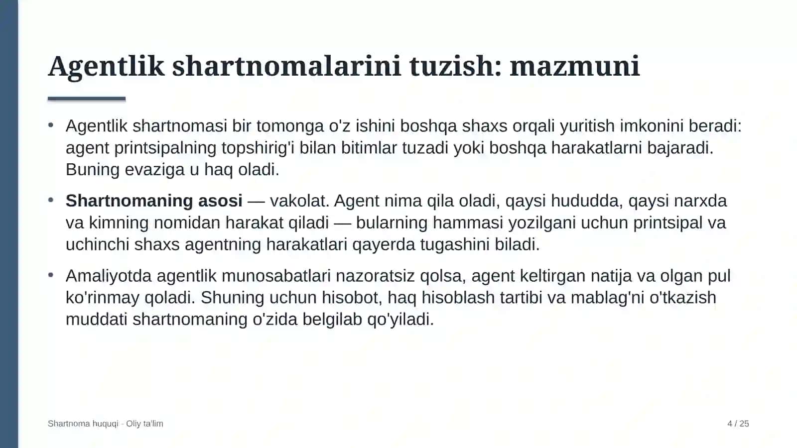 Elektr transportida agentlik shartnomalarini tuzish 4