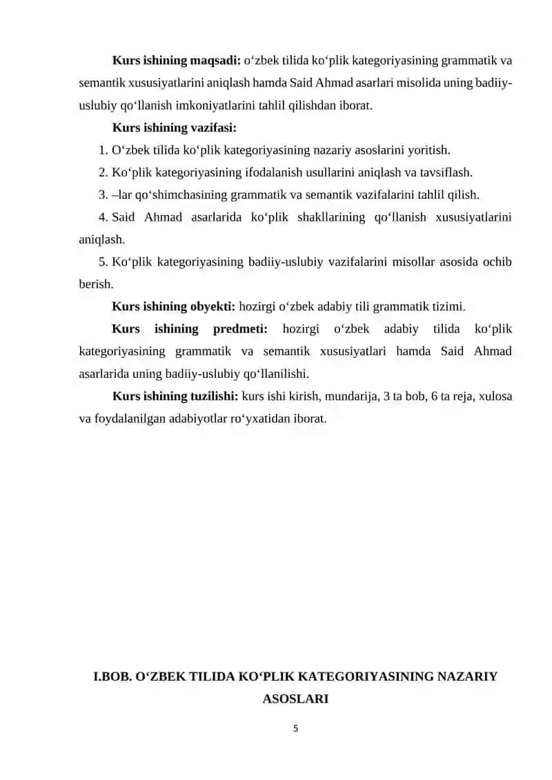O‘ZBEK TILIDA KO‘PLIK KATEGORIYASI (S. AHMAD ASARLARI MISOLIDA) 4