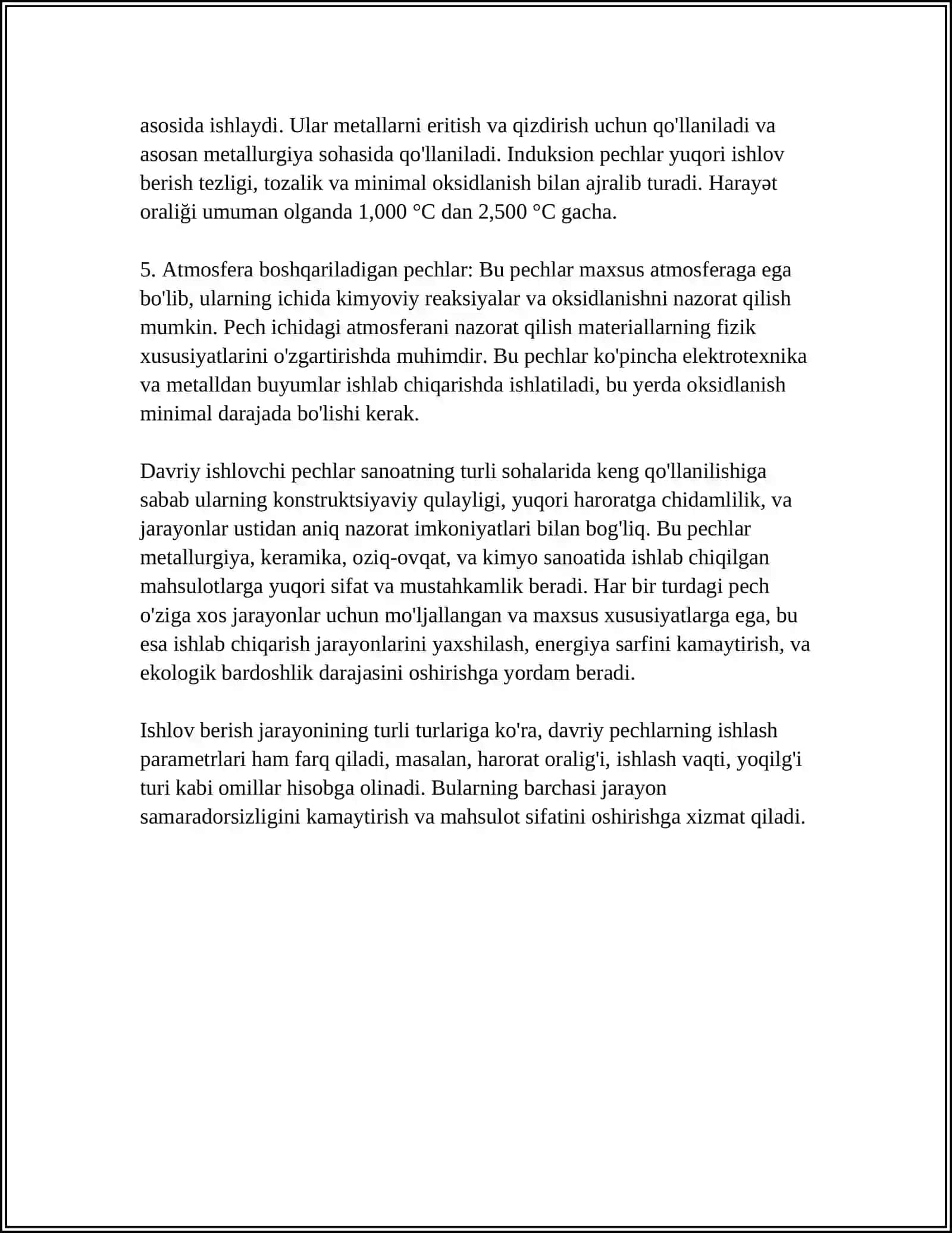 DAVRIY ISHLOVCHI PECHLARNING ISSIQLIK HISOBI 4