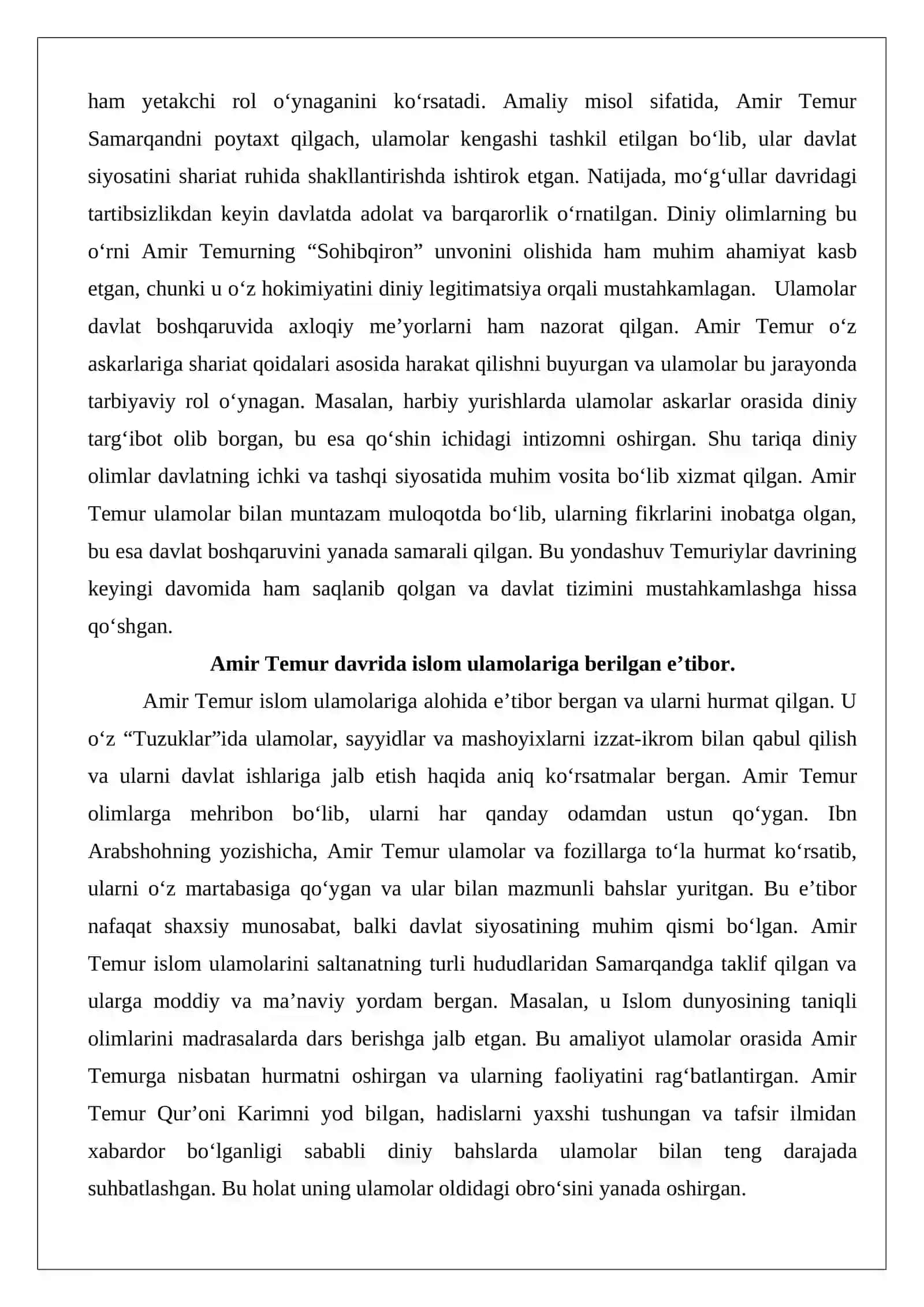 Amir Temur va Temuriylar davrida diniy olimlar 4