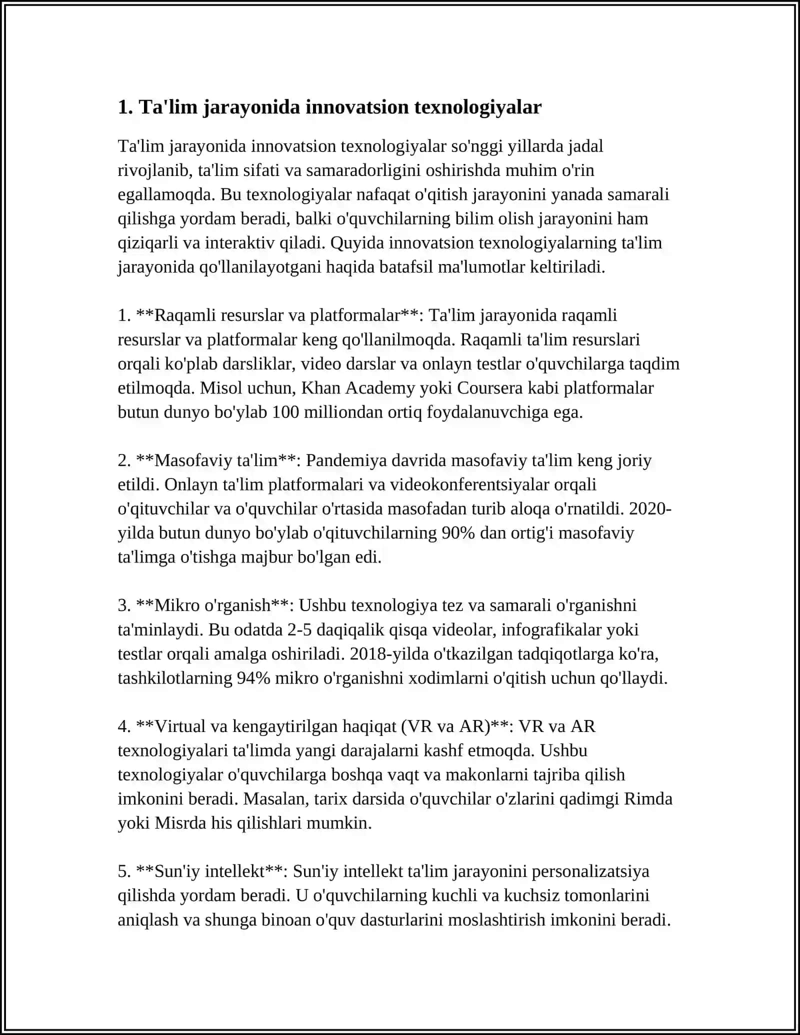 TA'LIM JARAYONIDA TEXNOLOGIK YONDASHUV TAMOYILLARI 4