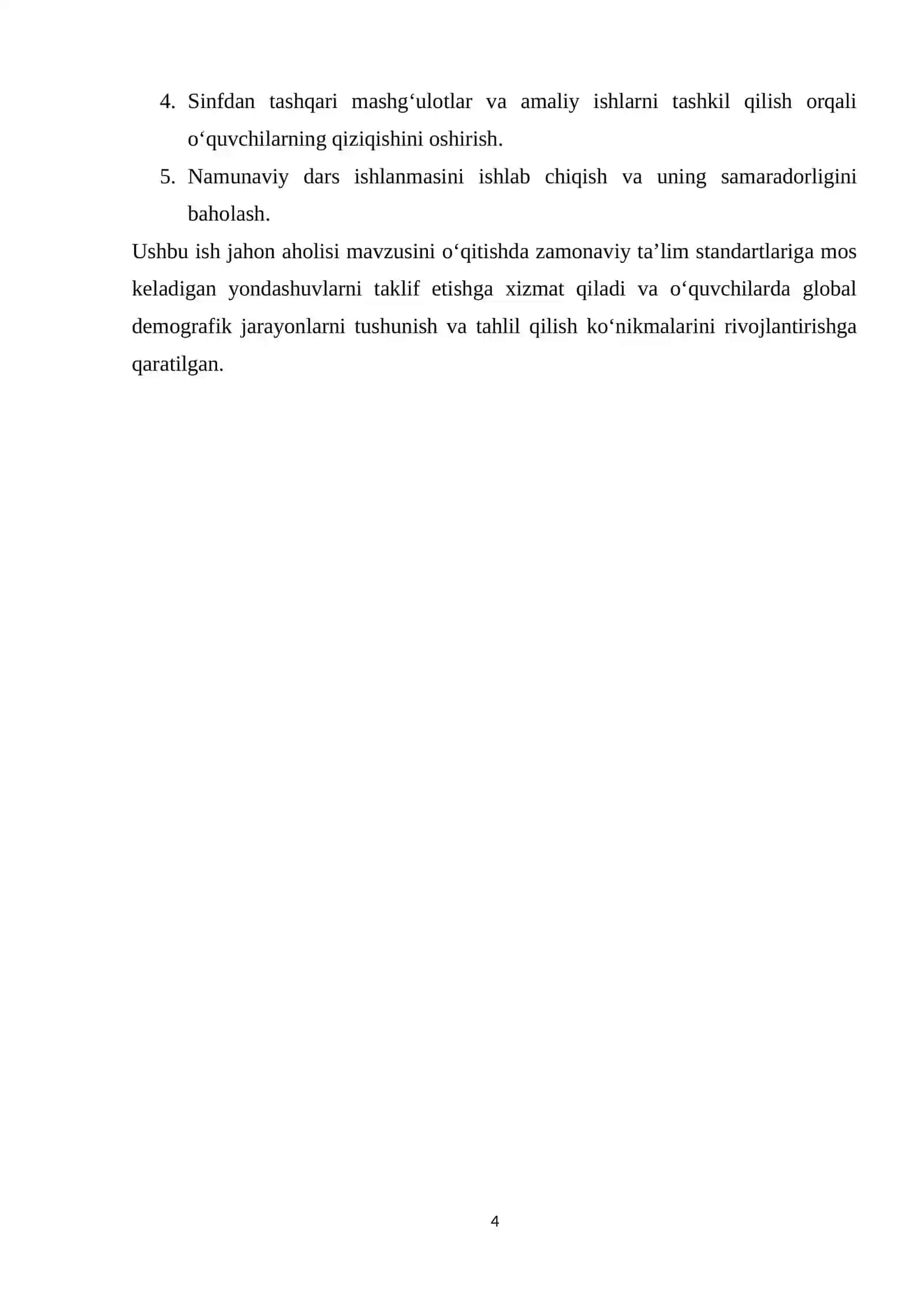 Geografiya va Tabiiy fan o’qitish metodikasi 4
