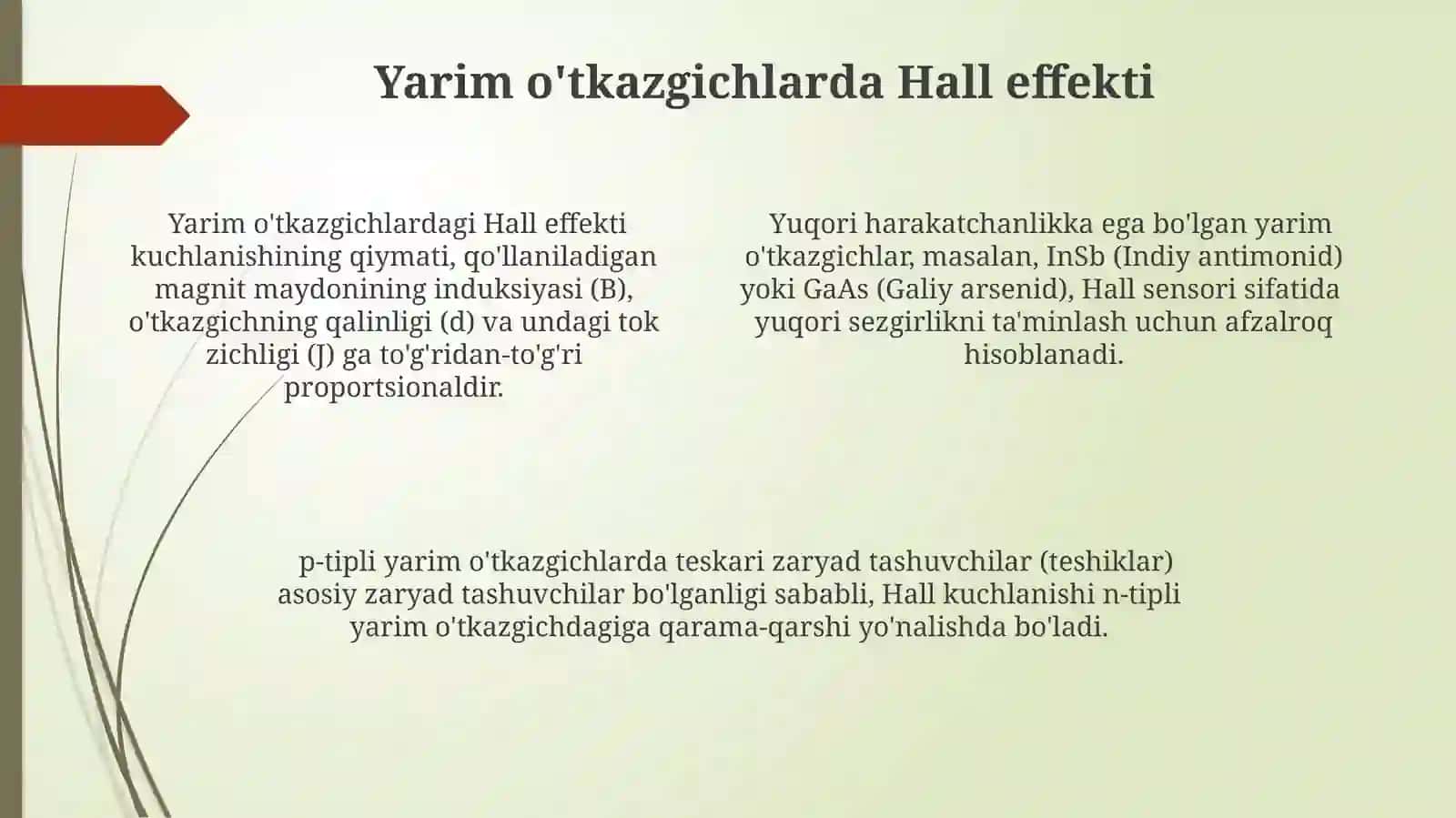 Hall effekti va uning qo'lanilish turlari 4