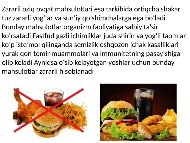 Foydali va zararli mahsulotlar 4