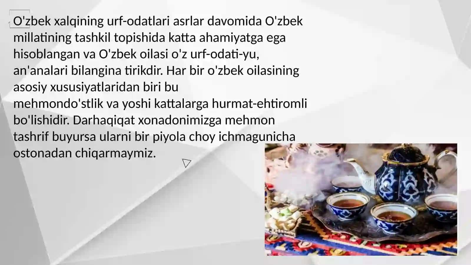 O'zbek xalqi urf-odatlari va etnografiya fanining rivojlanishi 4