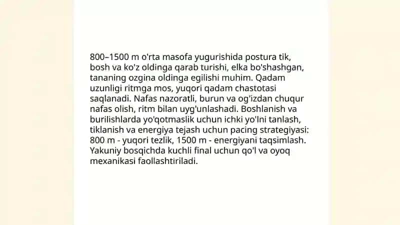 Sprint (tez yugurish) texnikasi 4