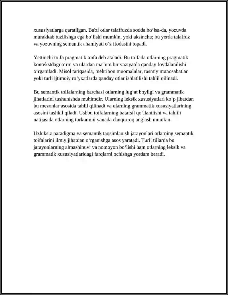 Otlarning leksik xususiyatlari 4