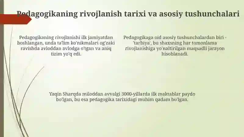 Pedagogika fani, uning maqsad vazifalari 4