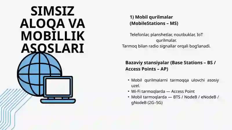 Simsiz va mobil tarmoqlar 4