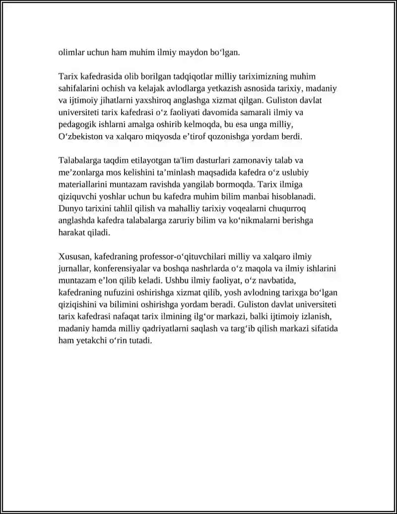 Guliston Davlat Universiteti Tarix Kafedrasi 4