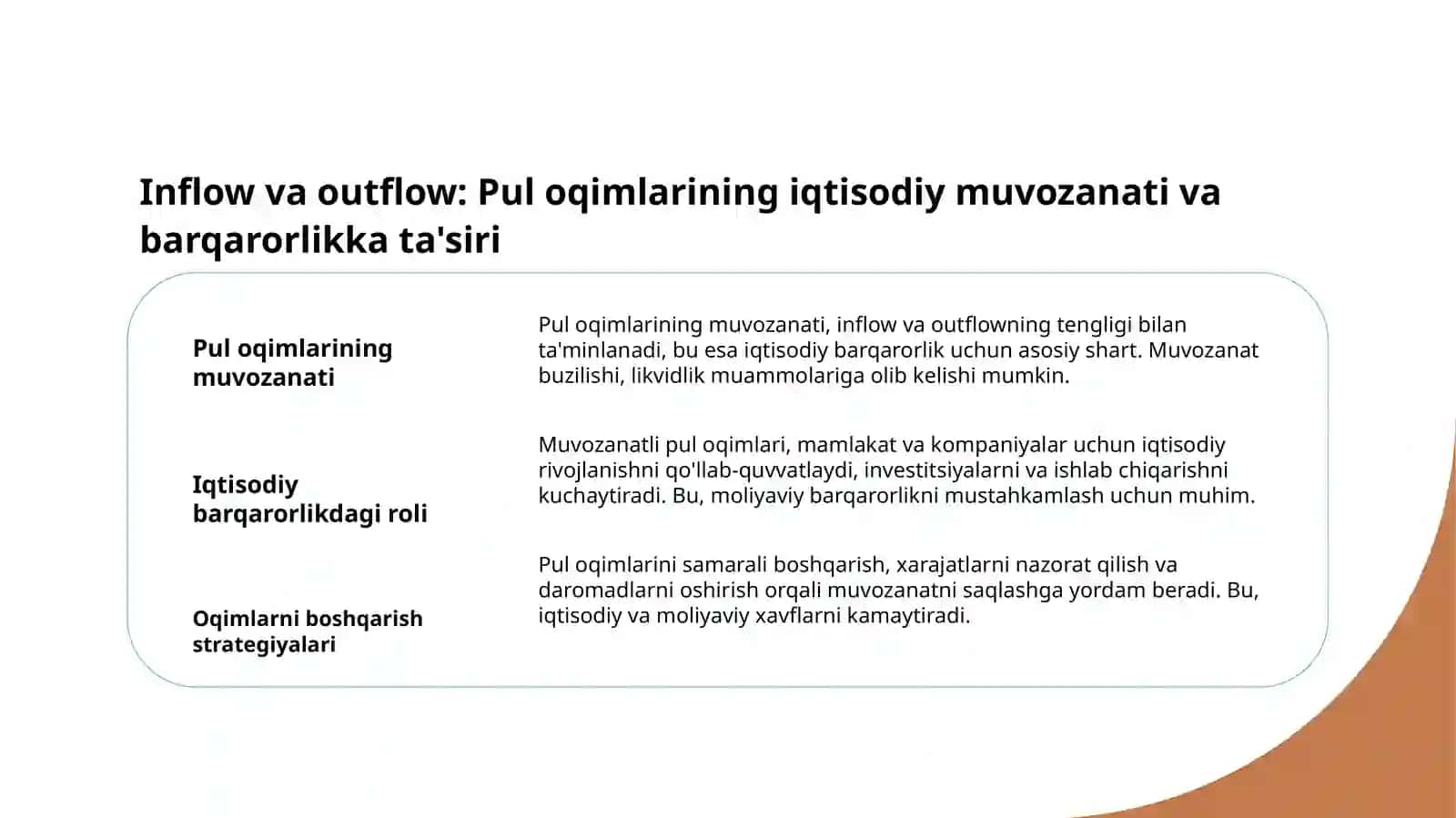 Pul oqimlari tahlili 4