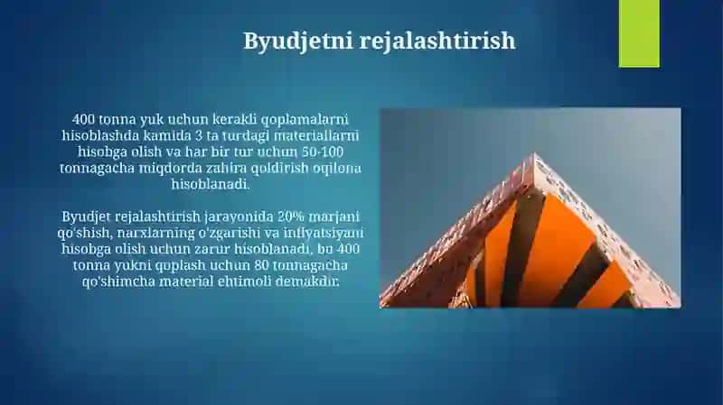 Qoplash materiallari vamiqdorihisoblansin 4