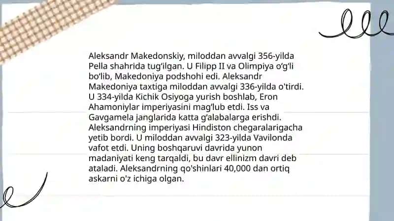 Aleksandr Makedonskiyning Harbiy Yurishlari Tarixi 4
