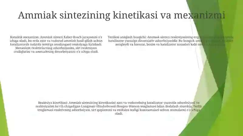 Ammiak Sintezi Jarayonining Nazariy Asoslari 4