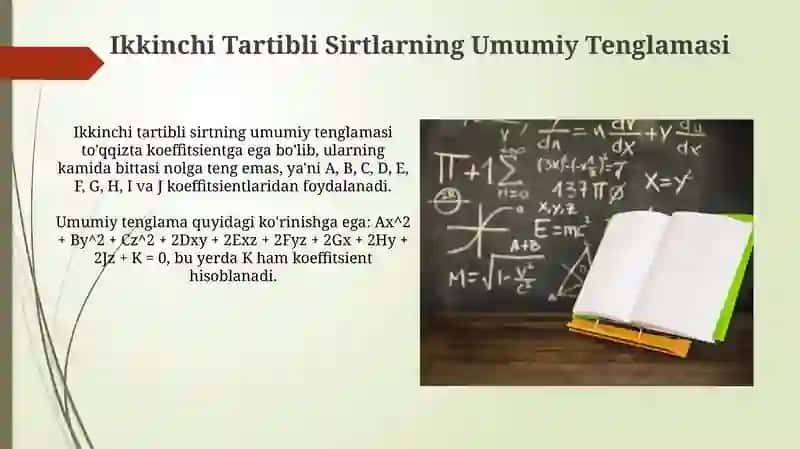 Ikkinchi tartibli sirtlarning kanonik tenglamalari 4